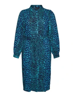Vero Moda Curve Vestito Chemisier Kittie 10278551 Blu Regular Fit
