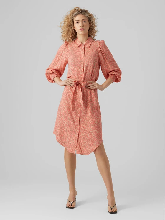 Vero Moda Vestito Chemisier 10282451 Marrone Regular Fit 2 Vero Moda Vestito Chemisier 10282451 Marrone Regular Fit - immagine 2