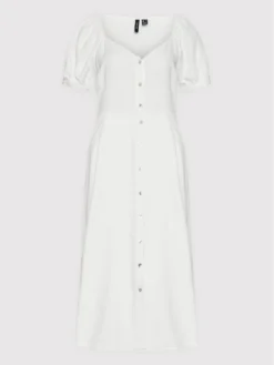 Vero Moda Vestito Chemisier Jesmilo 10260300 Bianco Regular Fit -Offerta economica Guess || Calvin Klein Jeans || Vero Moda vero moda vestito da giorno jesmilo 10260300 bianco regular fit 4