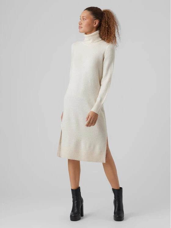 Vero Moda Vestito Di Maglia Newwind 10273089 Écru Relaxed Fit 2 Vero Moda Vestito Di Maglia Newwind 10273089 Écru Relaxed Fit - immagine 2