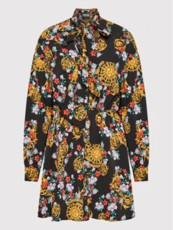 Versace Jeans Couture Vestito Chemisier 72HAO924 Nero Regular Fit -Offerta economica Guess || Calvin Klein Jeans || Vero Moda versace jeans couture vestito chemisier 72hao924 nero regular fit 4