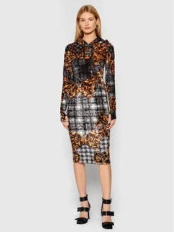 Versace Jeans Couture Vestito Di Maglia 71HAO927 Grigio Slim Fit