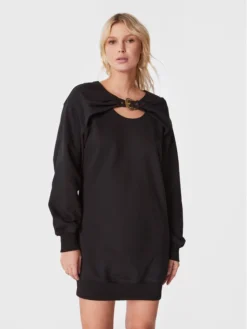 Versace Jeans Couture Vestito Di Maglia Basic 73HAO978 Nero Relaxed Fit