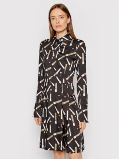 Vestito Chemisier Printed Poly Twill 2321WDR002989A Nero Regular Fit