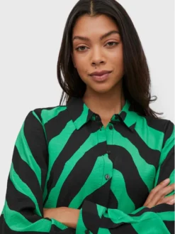 Vila Vestito Chemisier Dogma 14077043 Verde Regular Fit -Offerta economica Guess || Calvin Klein Jeans || Vero Moda vila vestito chemisier dogma 14077043 verde regular fit 3