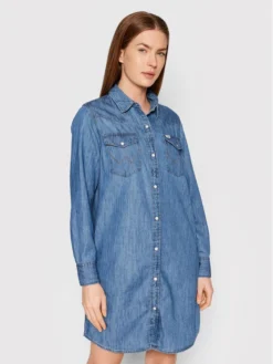 Wrangler Vestito Di Jeans W9N88NX8E Blu Regular Fit