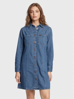 Wrangler Vestito Di Jeans Western W24JLLX8E Blu Regular Fit