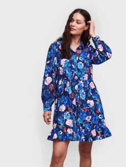 YAS Vestito Chemisier Vilima 26028044 Blu Regular Fit